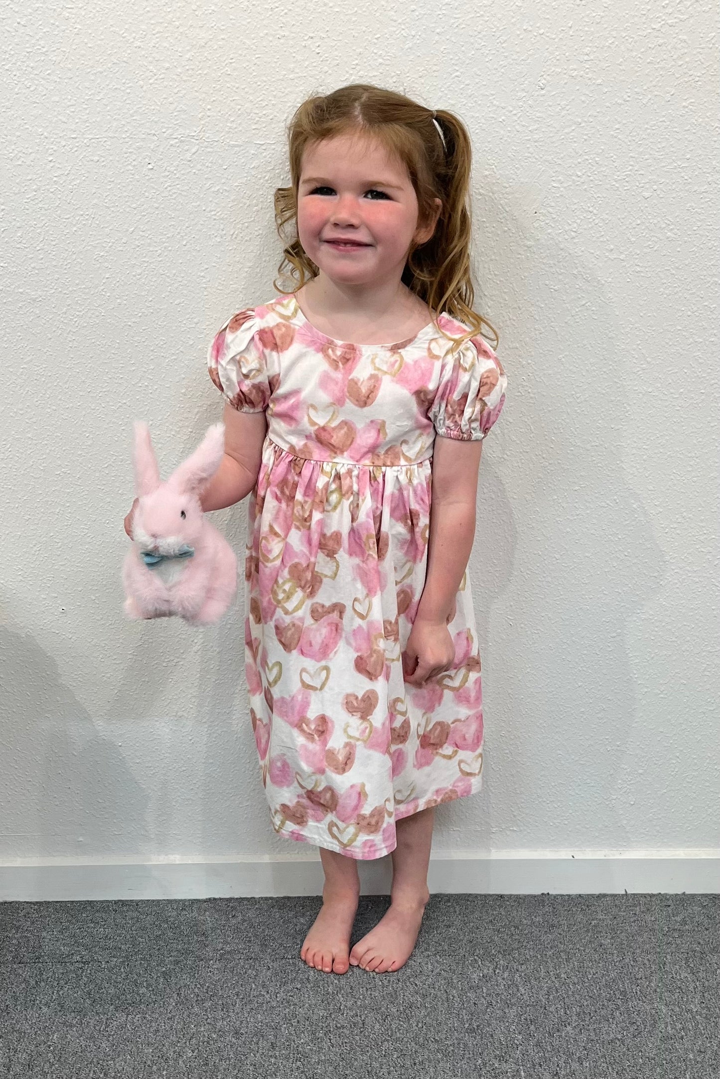 Cotton Girls Dress - Hearts