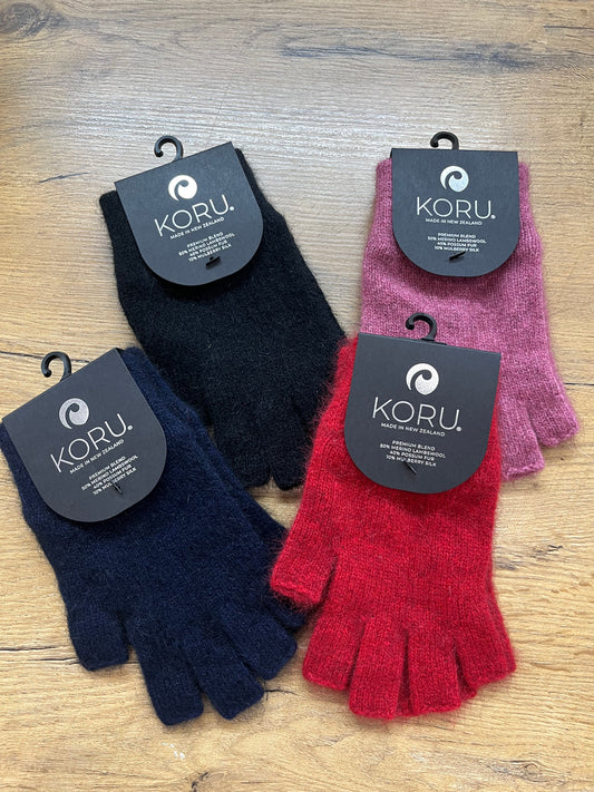 Fingerless Merino and Possum Gloves - Small