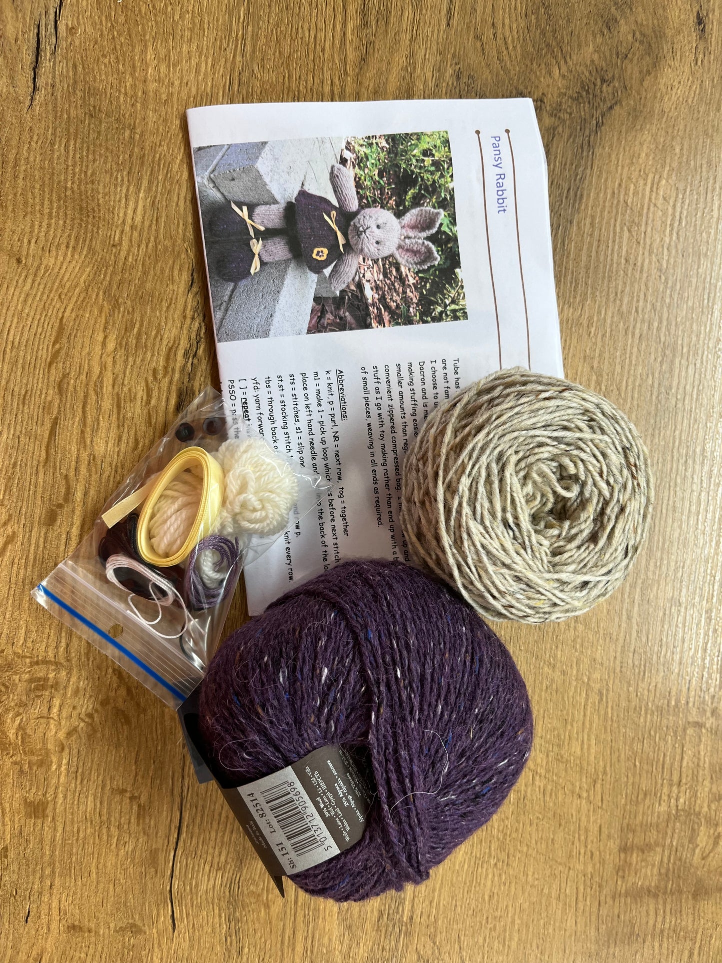 Pansy Rabbit Knitting Kit