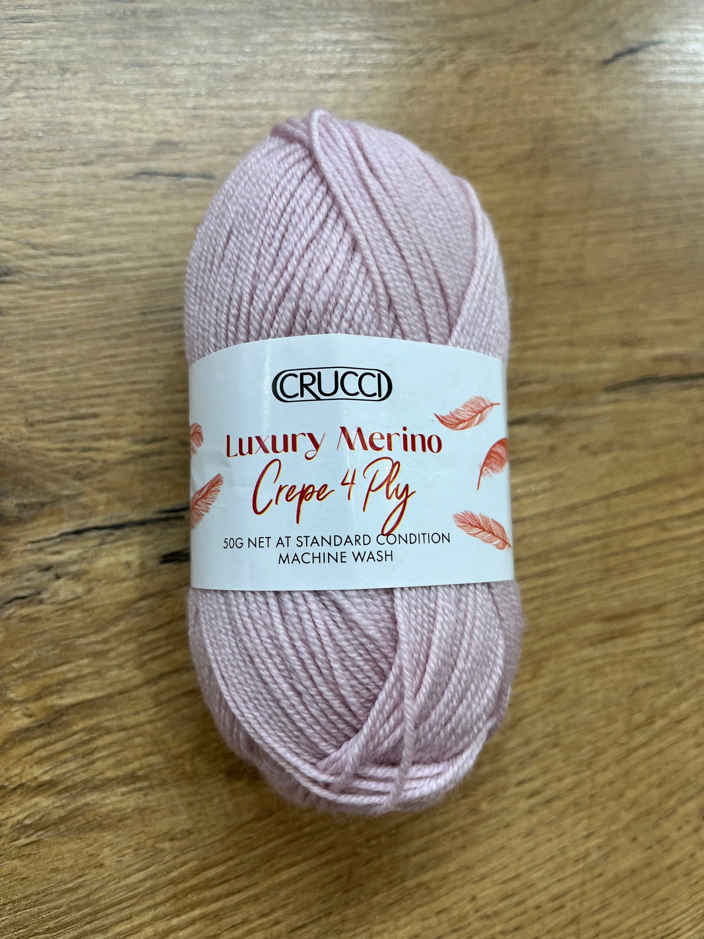 Crucci Luxury Merino Crepe 4 ply - Shell Pink