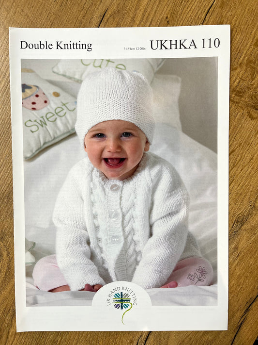 Baby Raglan Cardi, Blanket and  Beanie - UKHKA  110