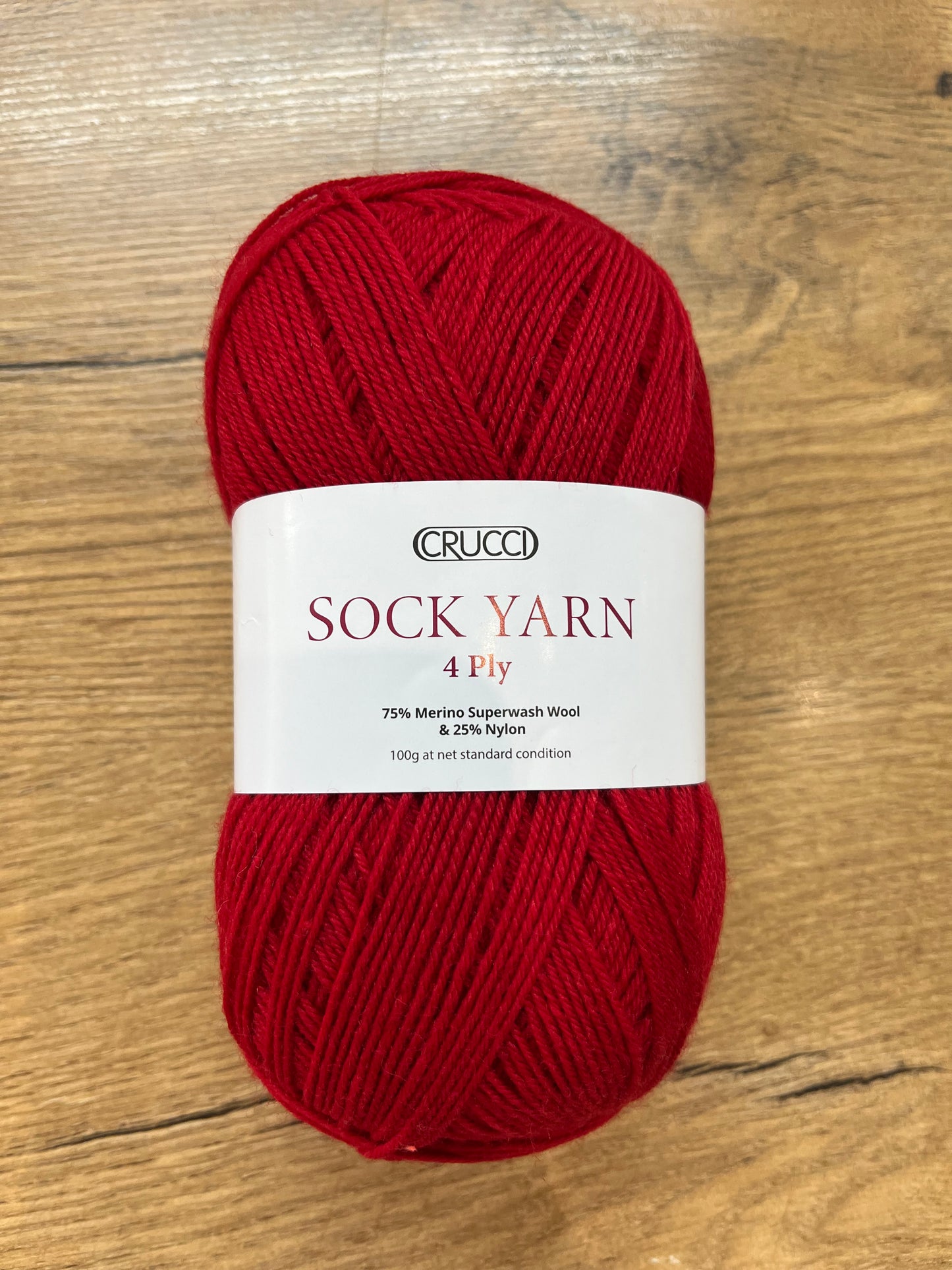 Crucci Sock Yarn 4 ply Red