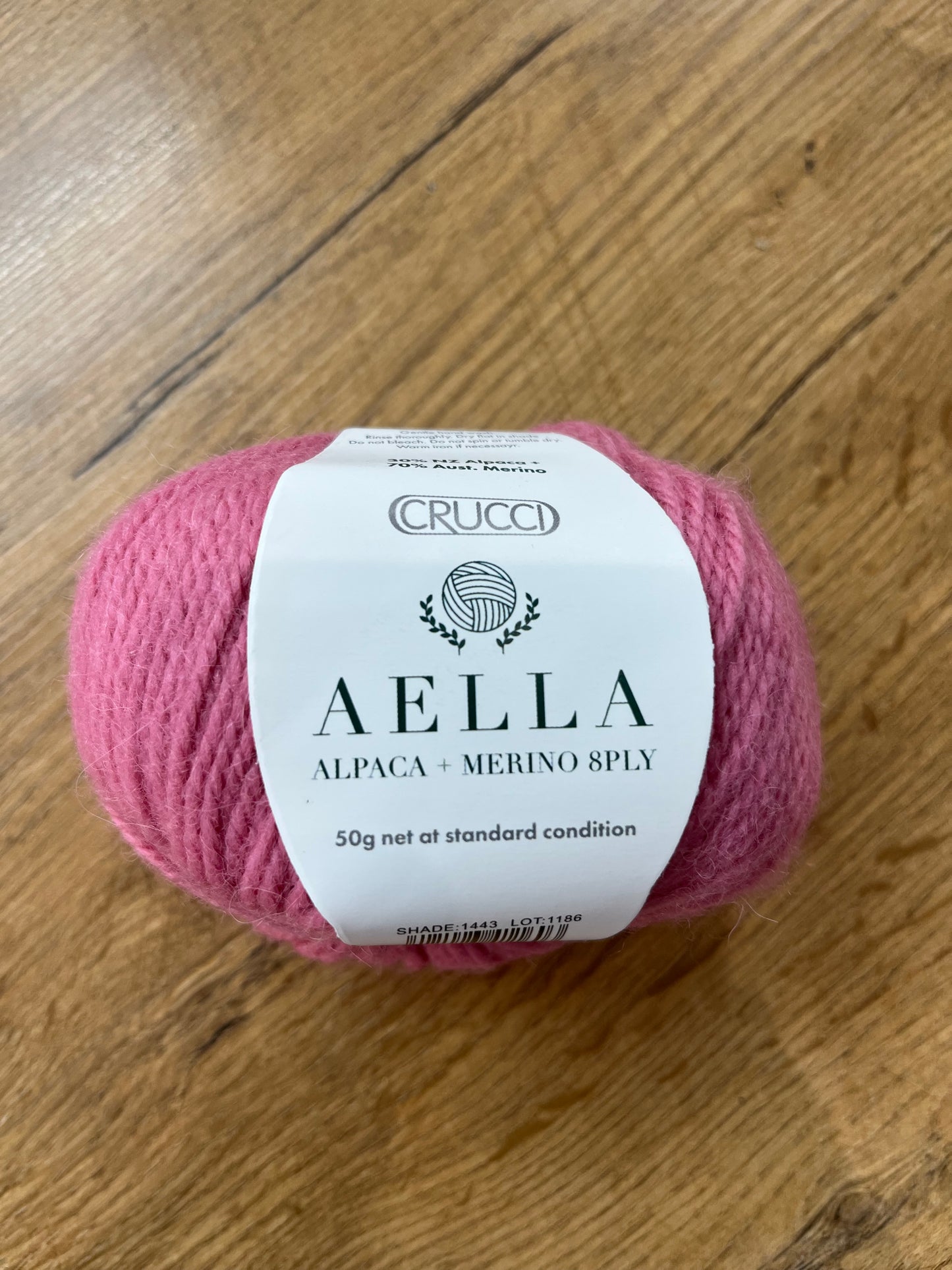 Crucci Aella 8 ply Alpaca Merino - Rose