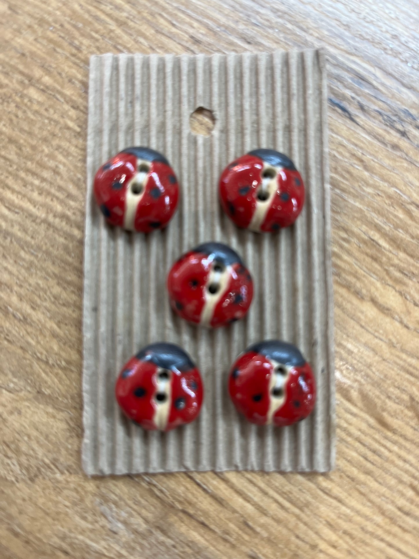Hand Made Buttons - Fat Ladybirds
