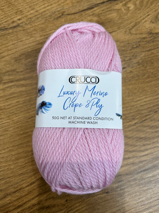 Crucci Luxury Merino Crepe 8 ply - Petal