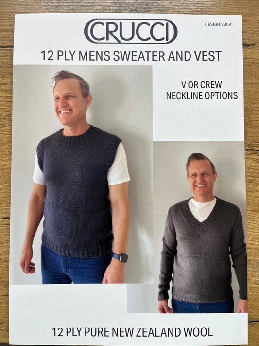 Mens Sweater and Vest - 12 ply
