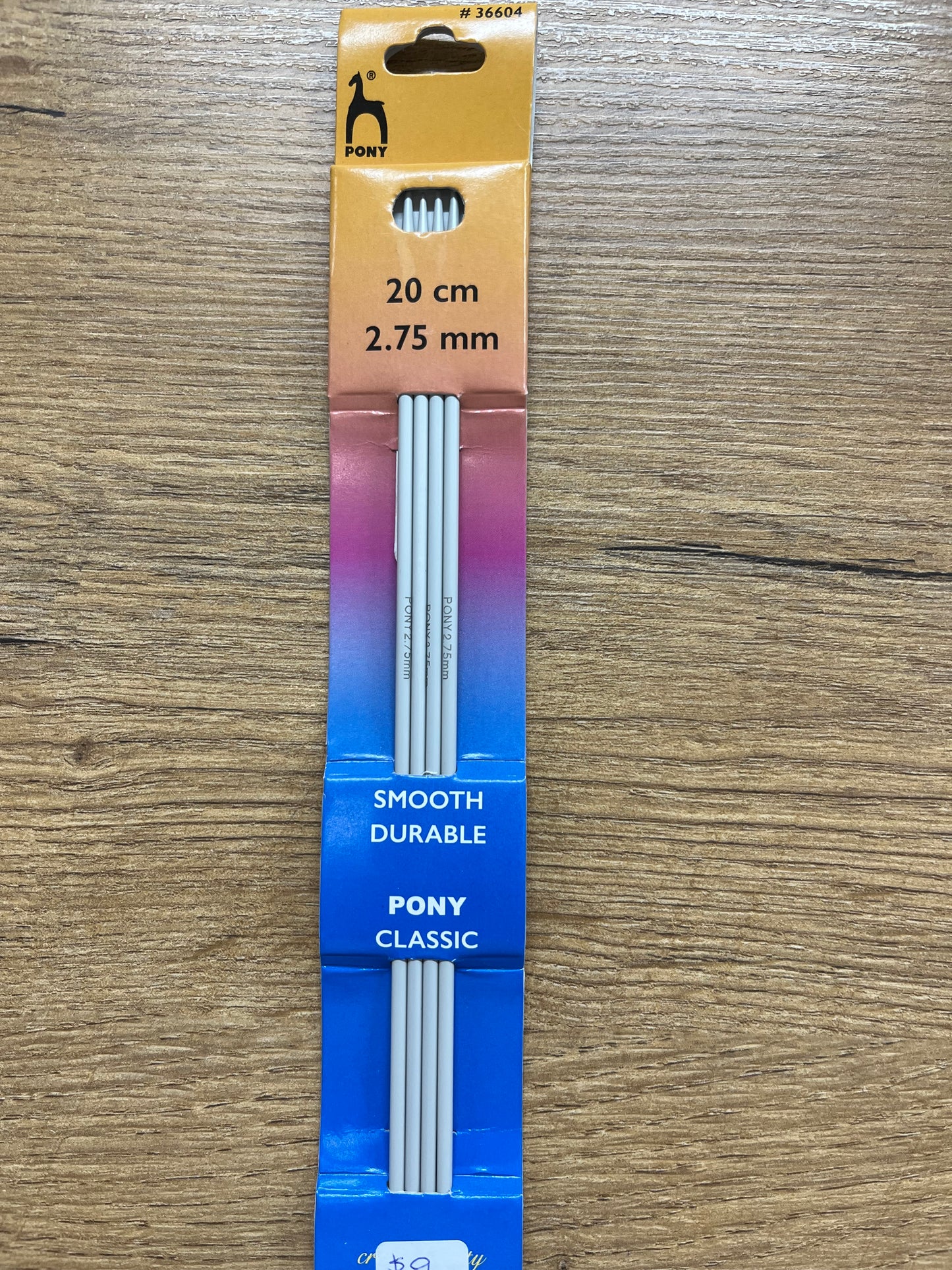 Double Pointed Pony Steel Needles 20cm x 2.75mm