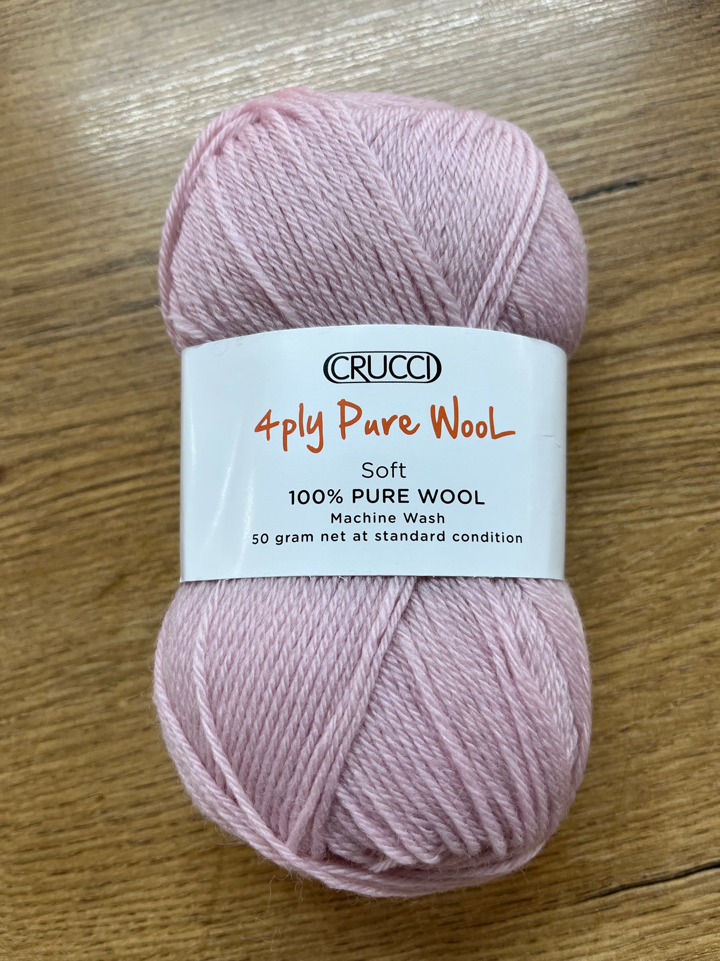 Crucci Pure Wool 4ply - Peony Pink