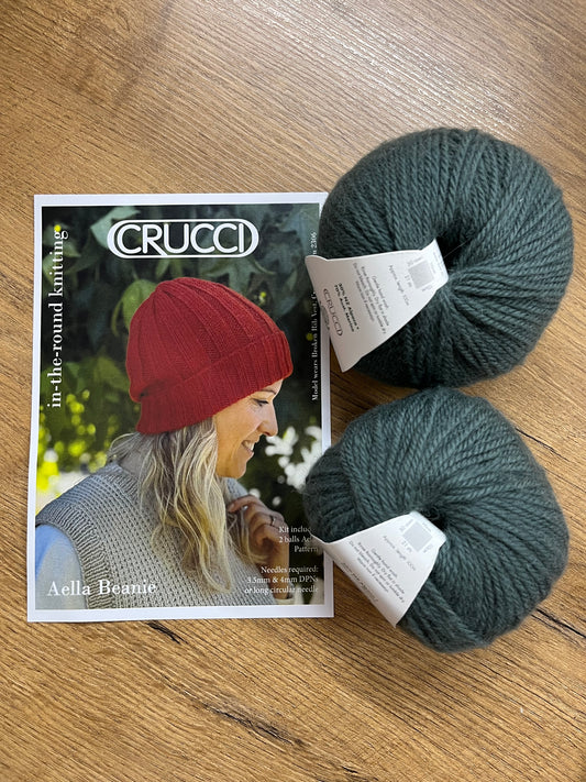 Crucci Aella Beanie Knitting Kit - Hunter