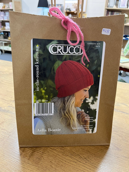 Crucci Aella Beanie Knitting Kit - Rose