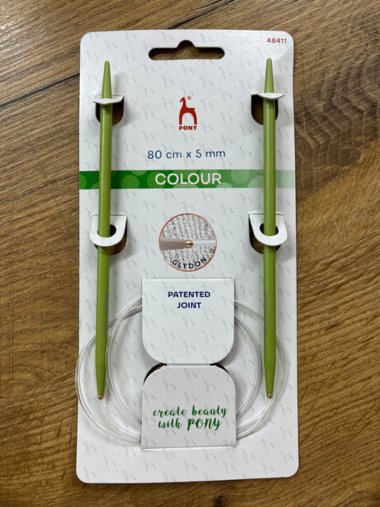 Pony Circular Colour Needles 80cm x 5.00mm