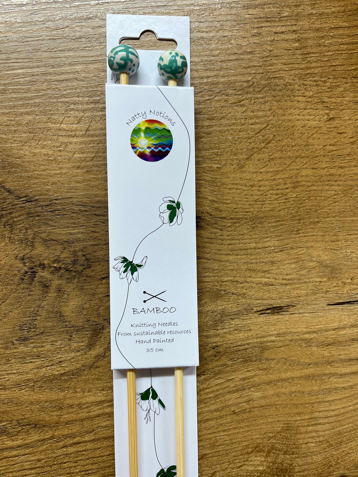 Bamboo Hand Painted Knitting Needles 4mm