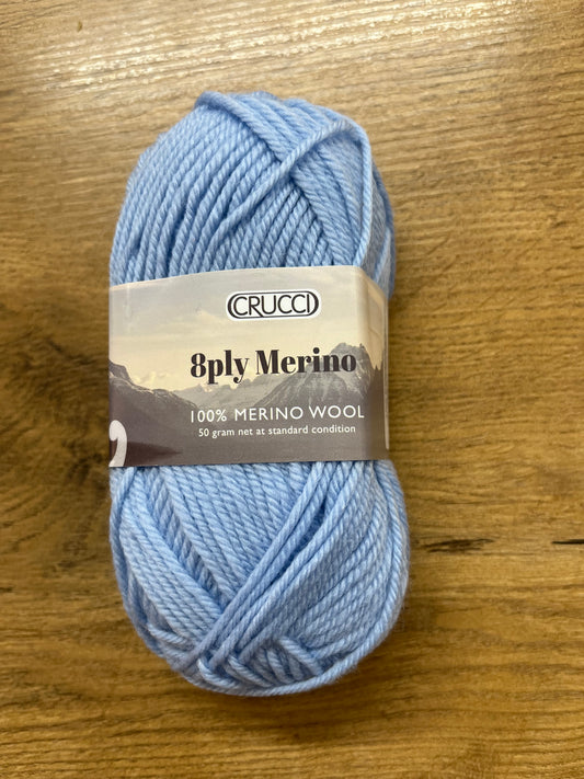 Crucci 8 ply Australian Merino - Blue