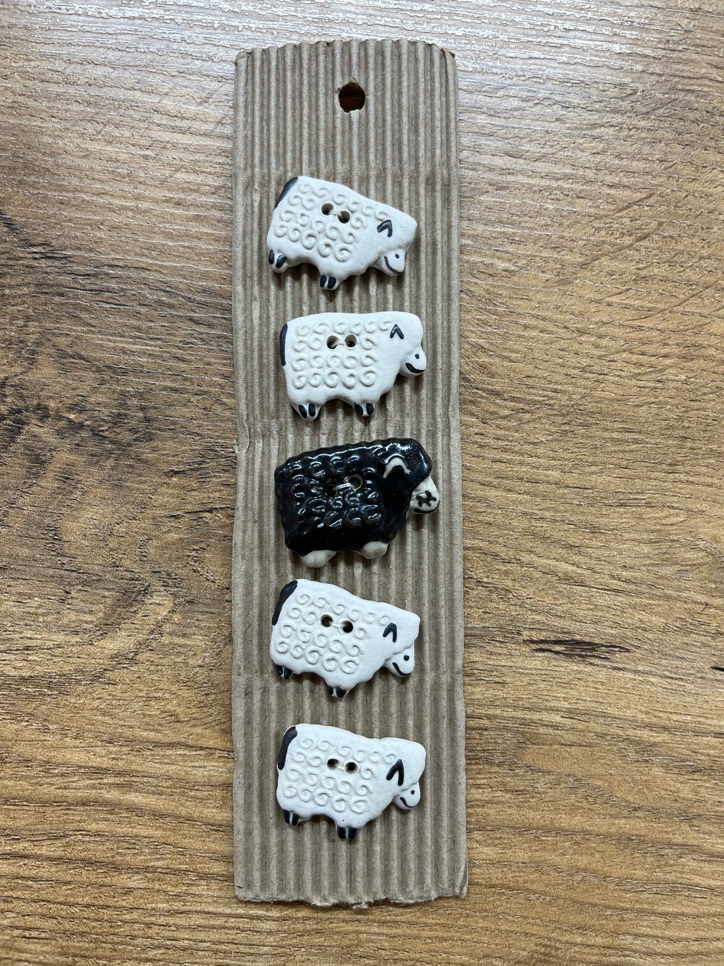 Hand Made Buttons - Cream and Black Sheep