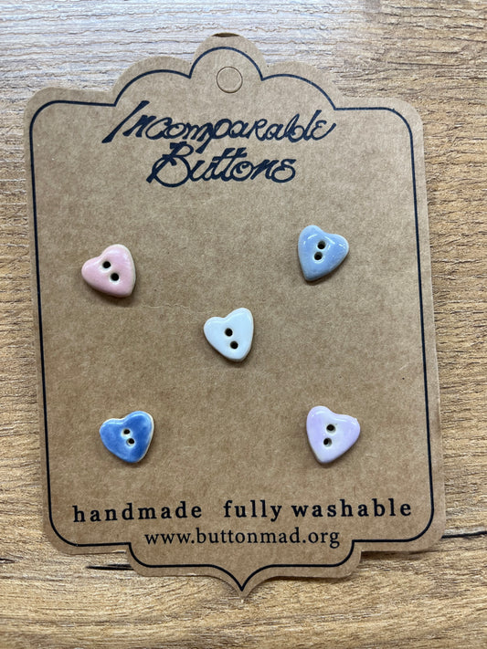 Hand Made Buttons - Mini Hearts