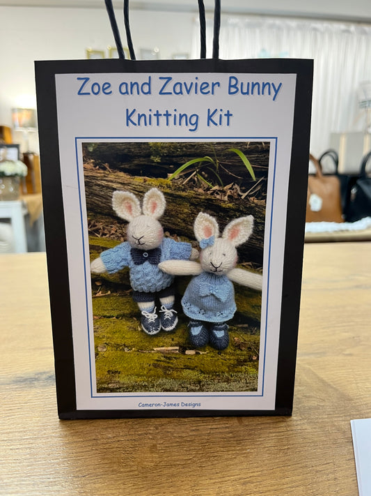 Zoe and Zavier Bunny Knitting Kit