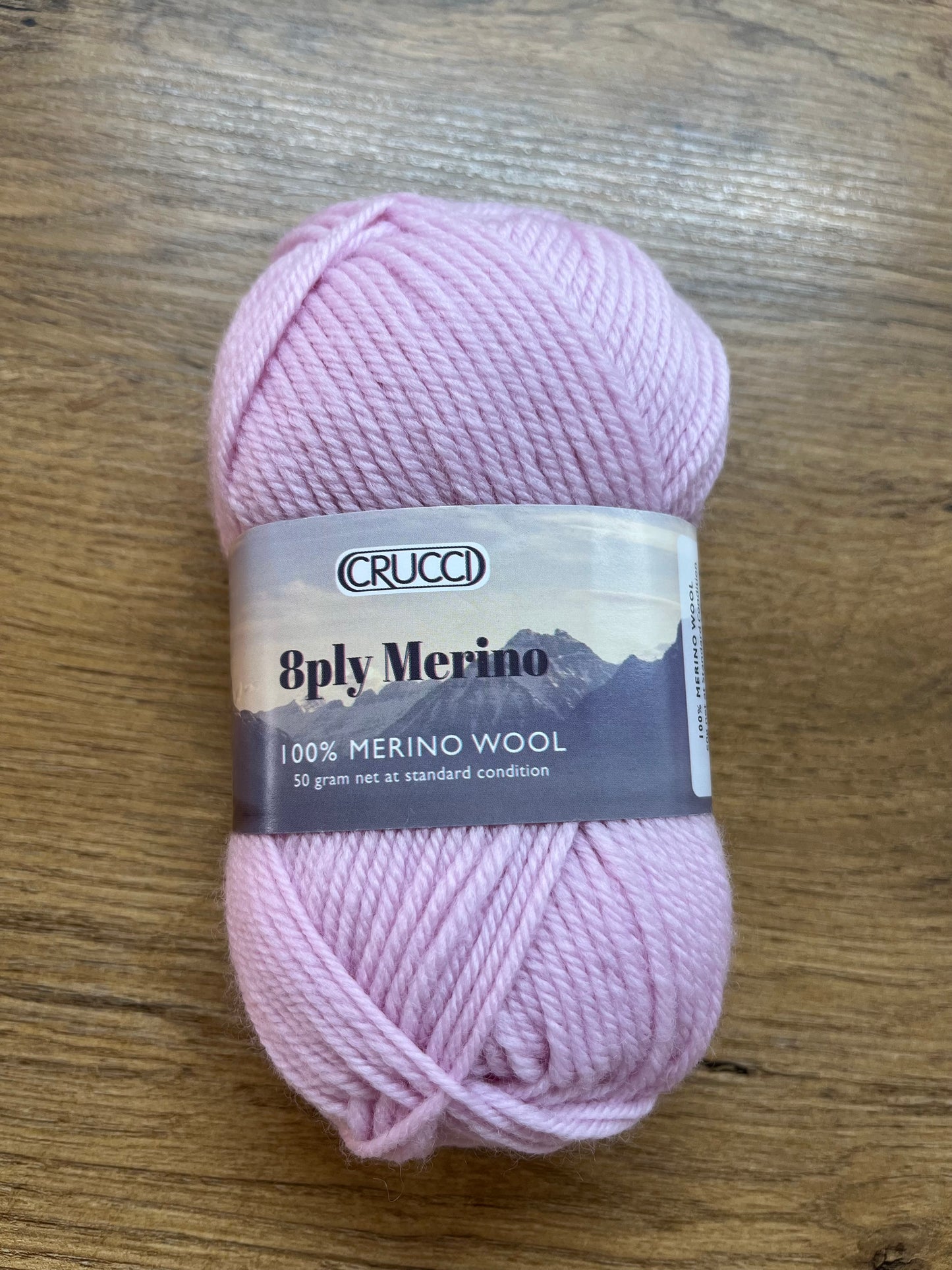 Crucci 8 ply Australian Merino - Pink