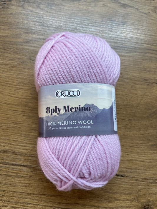 Crucci 8 ply Australian Merino - Pink