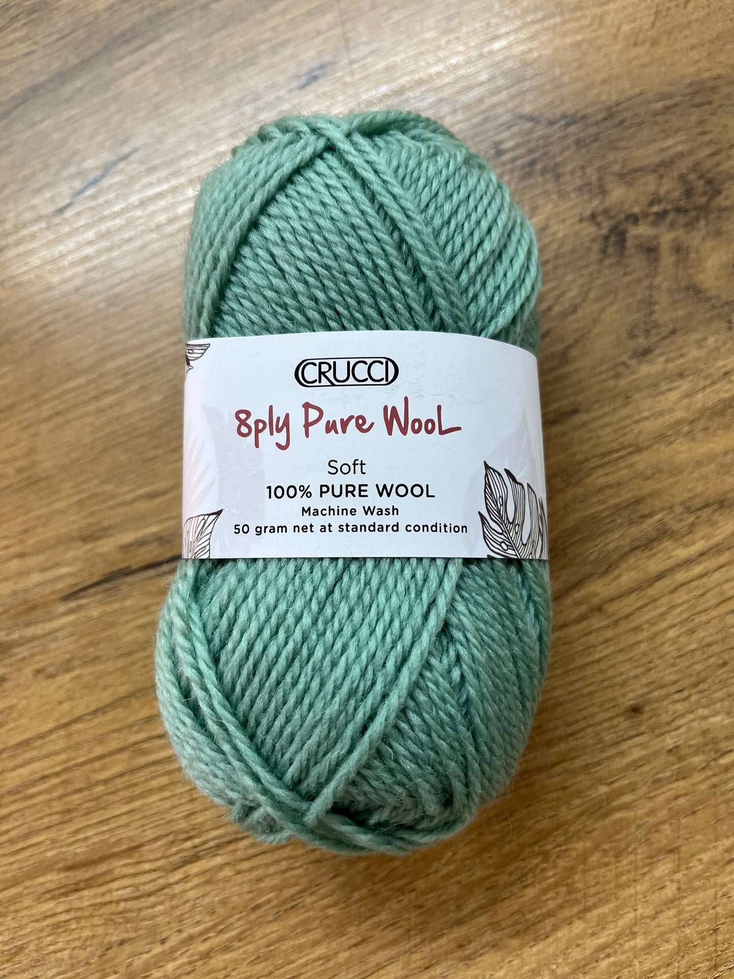 Crucci Pure Wool 8 ply  - Sage