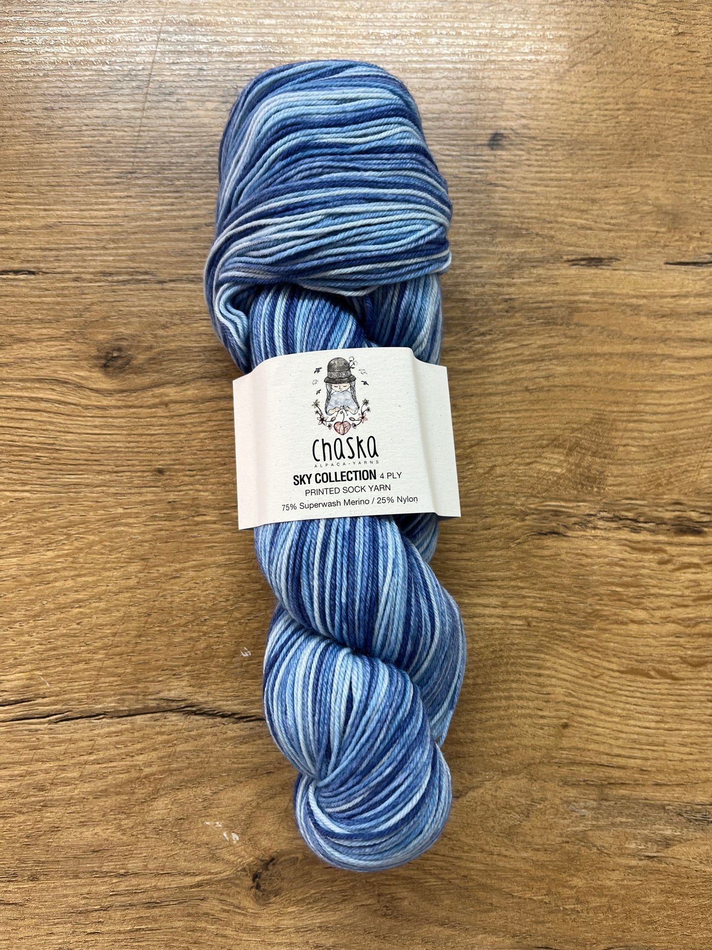 Chaska Sky Collection Sock Yarn 4 ply Blues