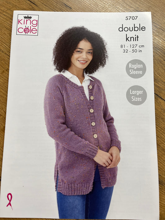 Ladies Round Neck Cardigan and Jumper - King Cole