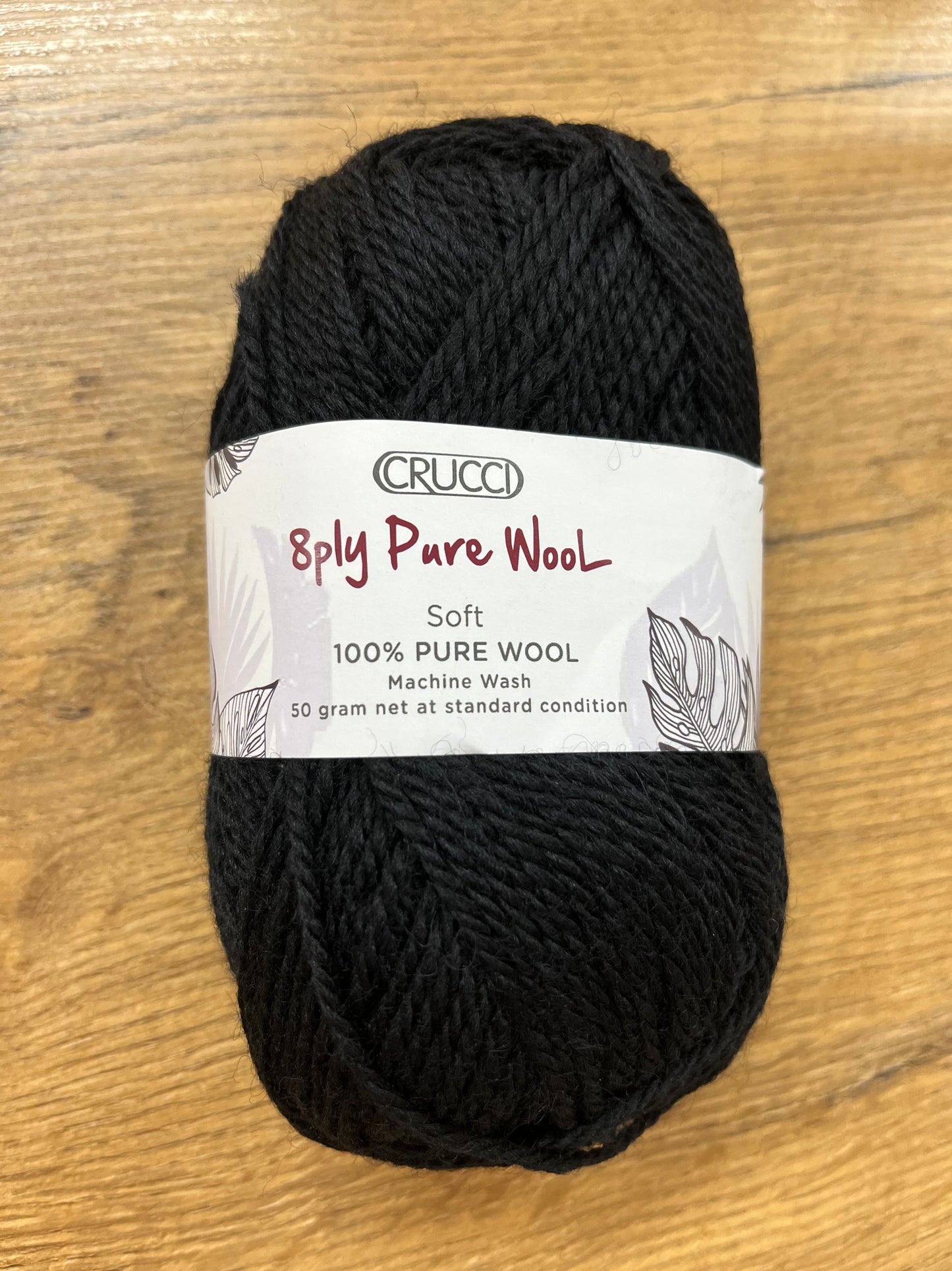 Crucci Pure Wool 8 ply  - Black