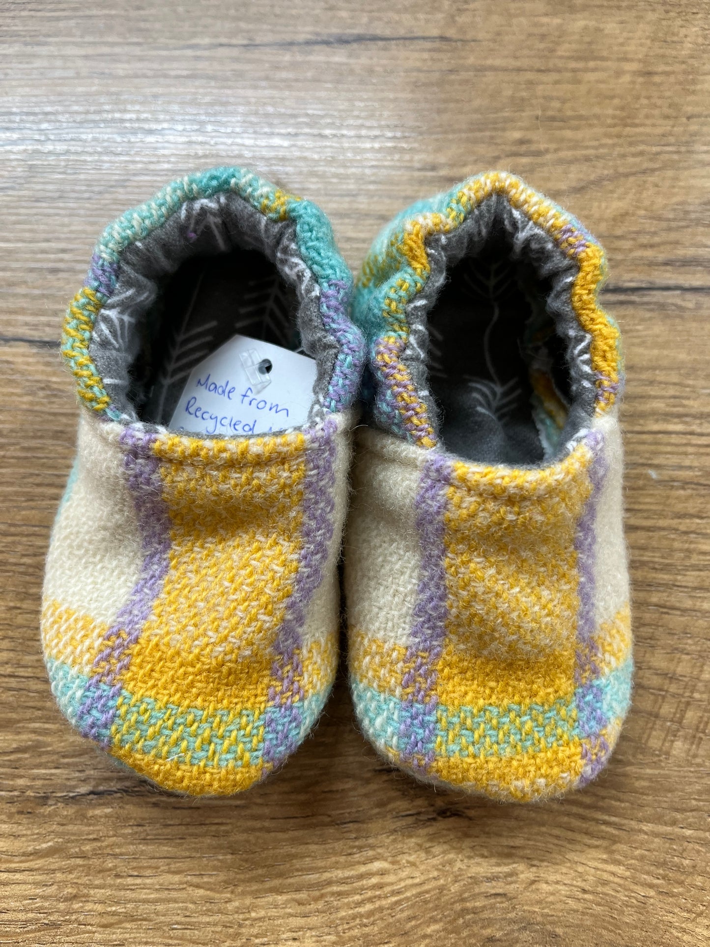 Woollen Toddler Slippers - Recycled Blankets
