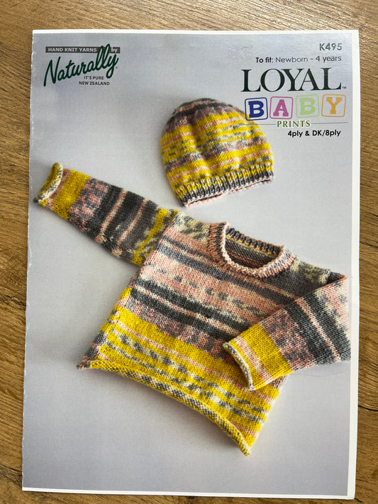 Rolled Edge Sweater and Hat - Naturally Yarns
