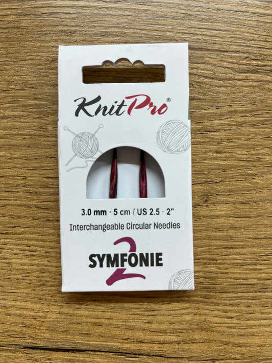 KnitPro Symfonie 2.0 MINI Interchangeable Needles – 3.0mm 5cm
