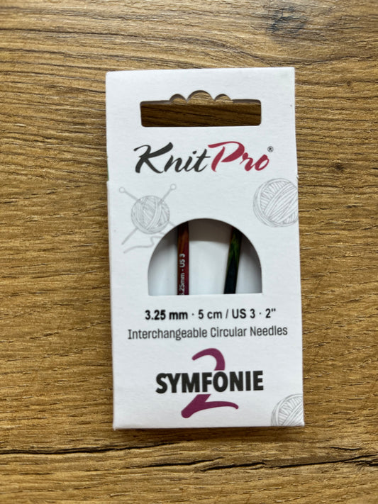 KnitPro Symfonie 2.0 MINI Interchangeable Needles – 3.25mm 5cm