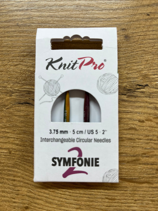 KnitPro Symfonie 2.0 MINI Interchangeable Needles – 3.75mm 5cm