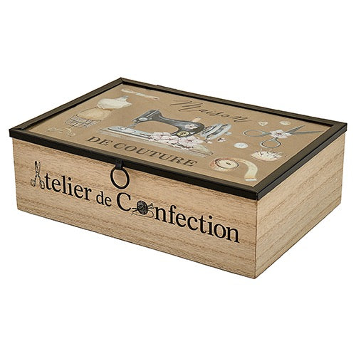 Wooden Sewing Box - Sewing Machine