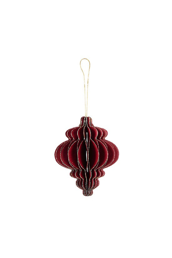 Christmas Paper Finial - Red/Gold