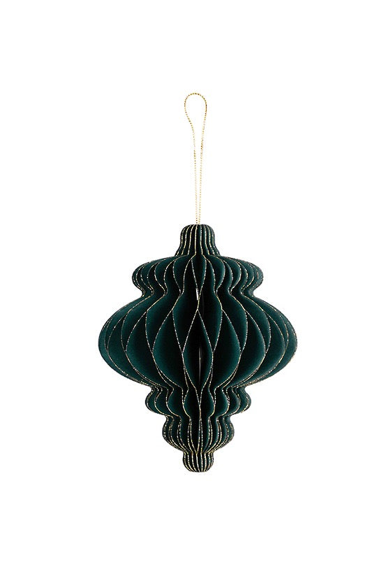 Christmas Paper Finial - Green/Gold