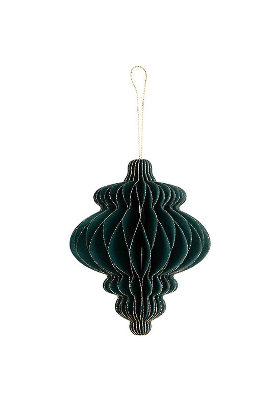Christmas Paper Finial - Green/Gold