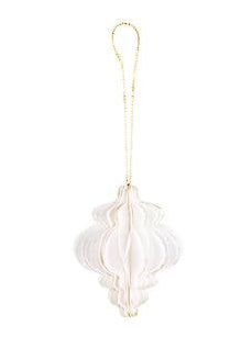Christmas Paper Finial - White/Gold
