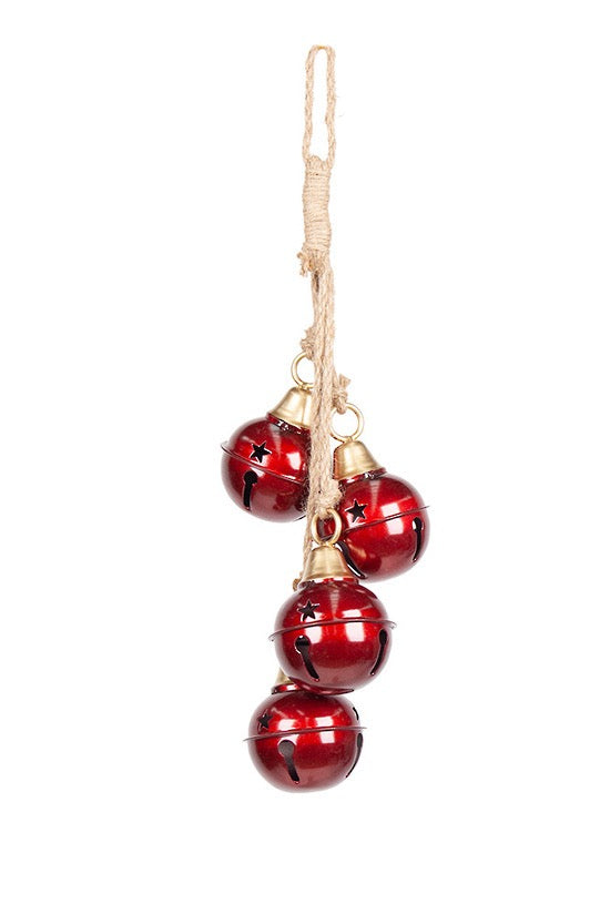 Sleigh Bells Cluster - Red Enamel