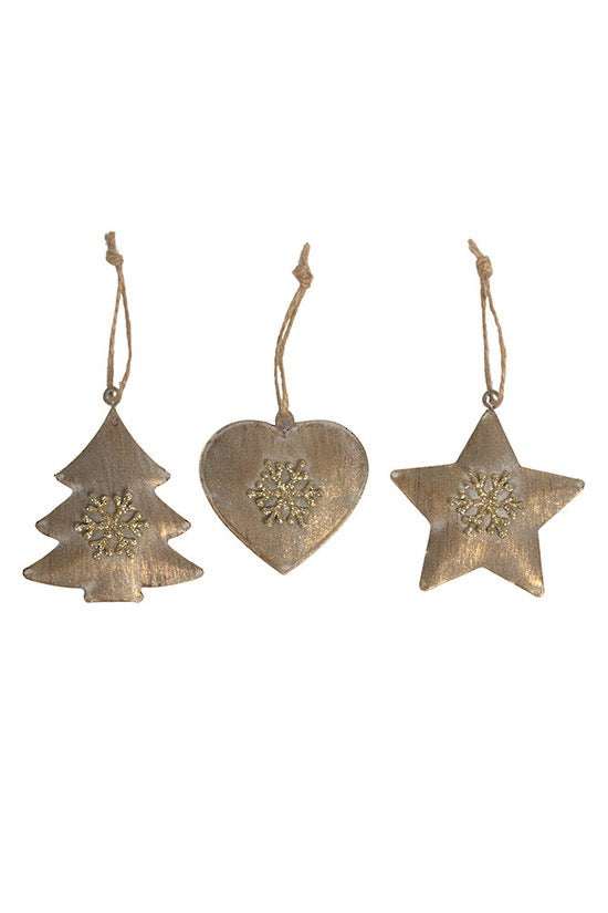 Antique Filigree Hanging Decorations - set of 6