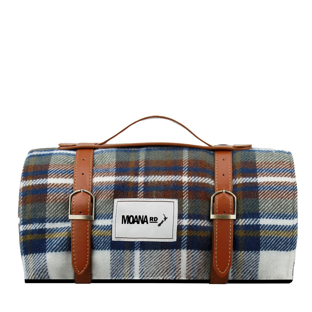 Moana Road Picnic Blanket - Natural Blue