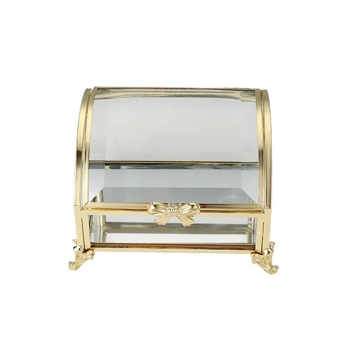 Jewellery Box Gold Curved Lid