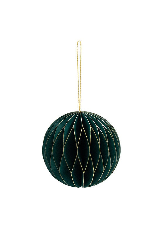 Christmas Hanging Decoration - Paper Ball Green