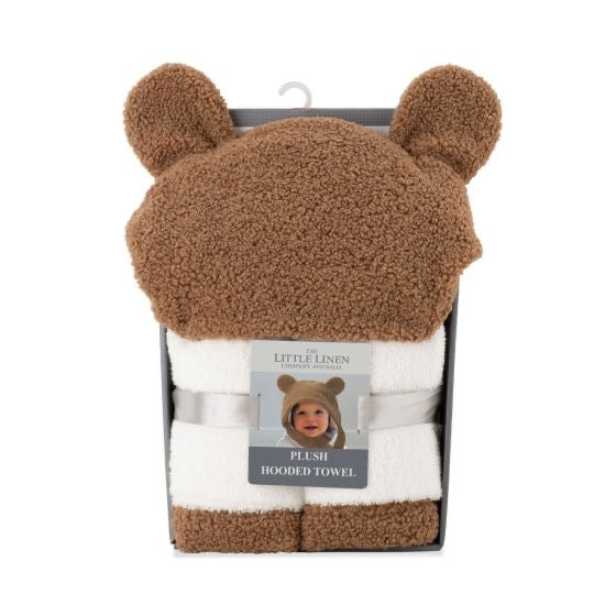 Little Linen Plush Hooded Towel - Bushland Bear