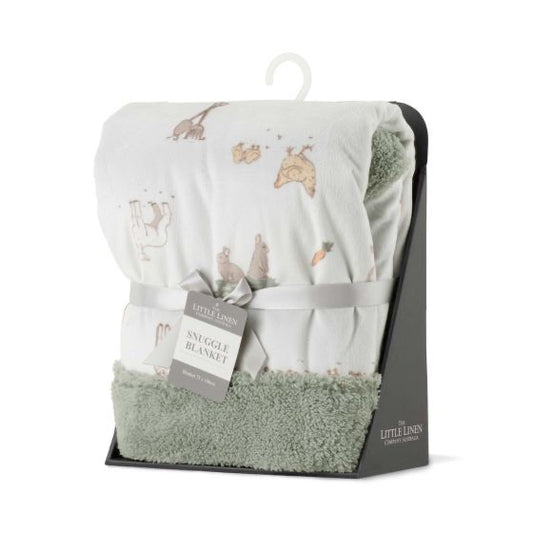 Little Linen Snuggle Blanket - Farmyard Lamb