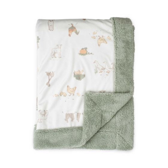 Little Linen Snuggle Blanket - Farmyard Lamb