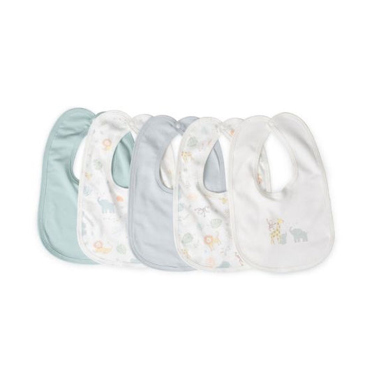 Little Linen Jersey Baby Bib 5 Pack - Savanna Giraffe