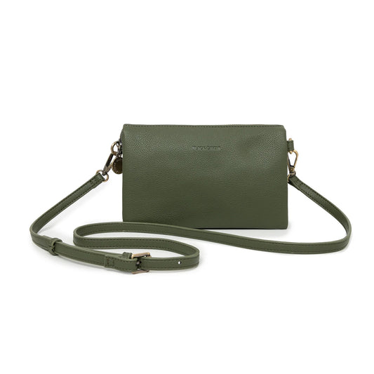 Black Caviar Crossbody Bag - Edie Dark Olive