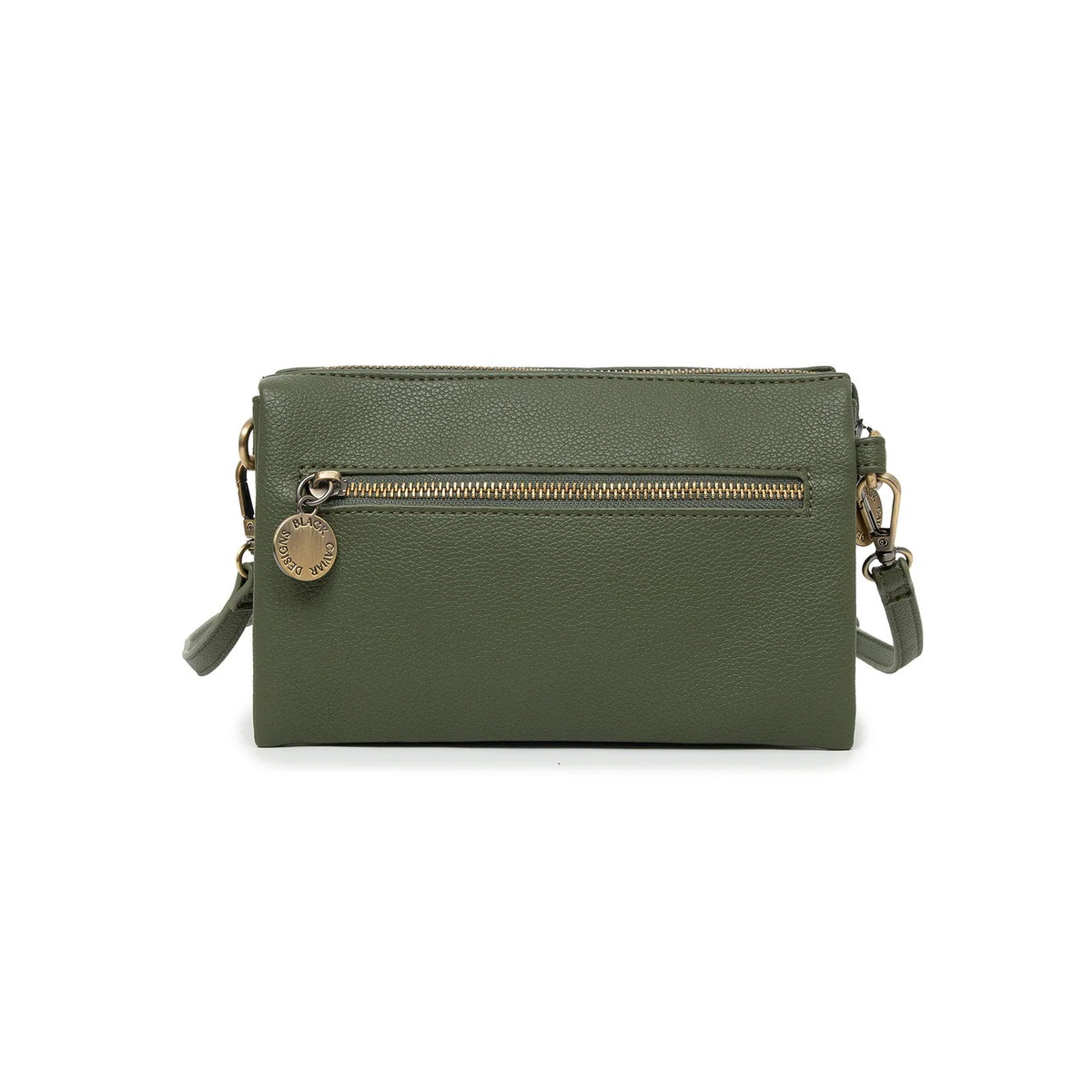 Black Caviar Crossbody Bag - Edie Dark Olive