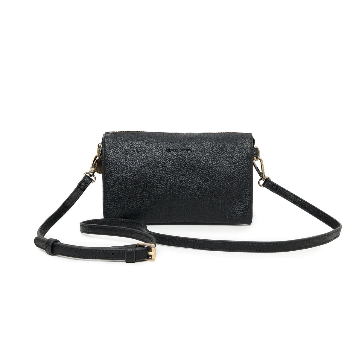 Black Caviar Crossbody Bag - Edie Black