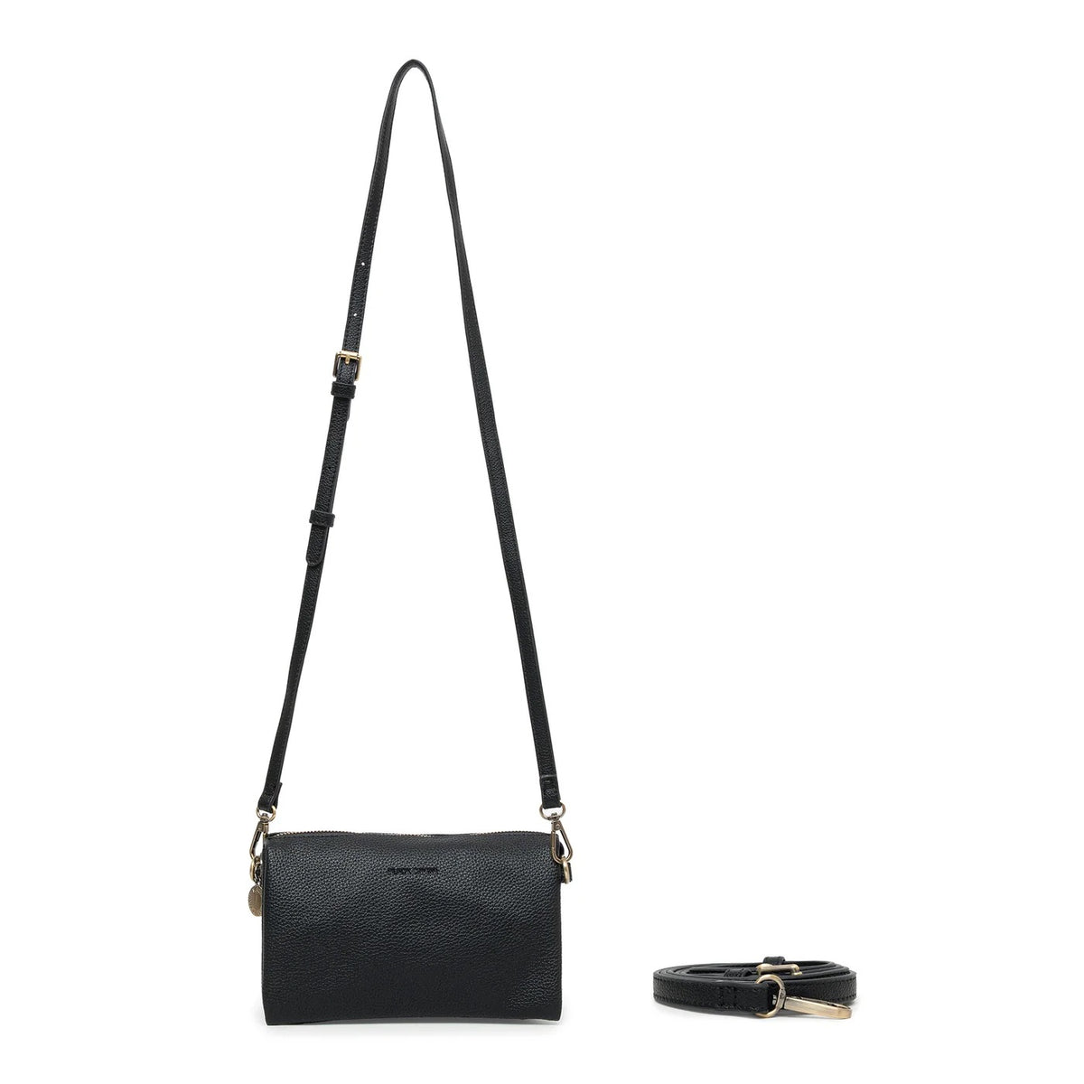 Black Caviar Crossbody Bag - Edie Black