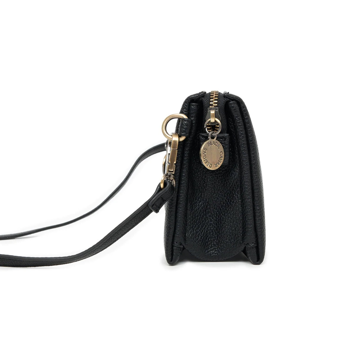 Black Caviar Crossbody Bag - Edie Black